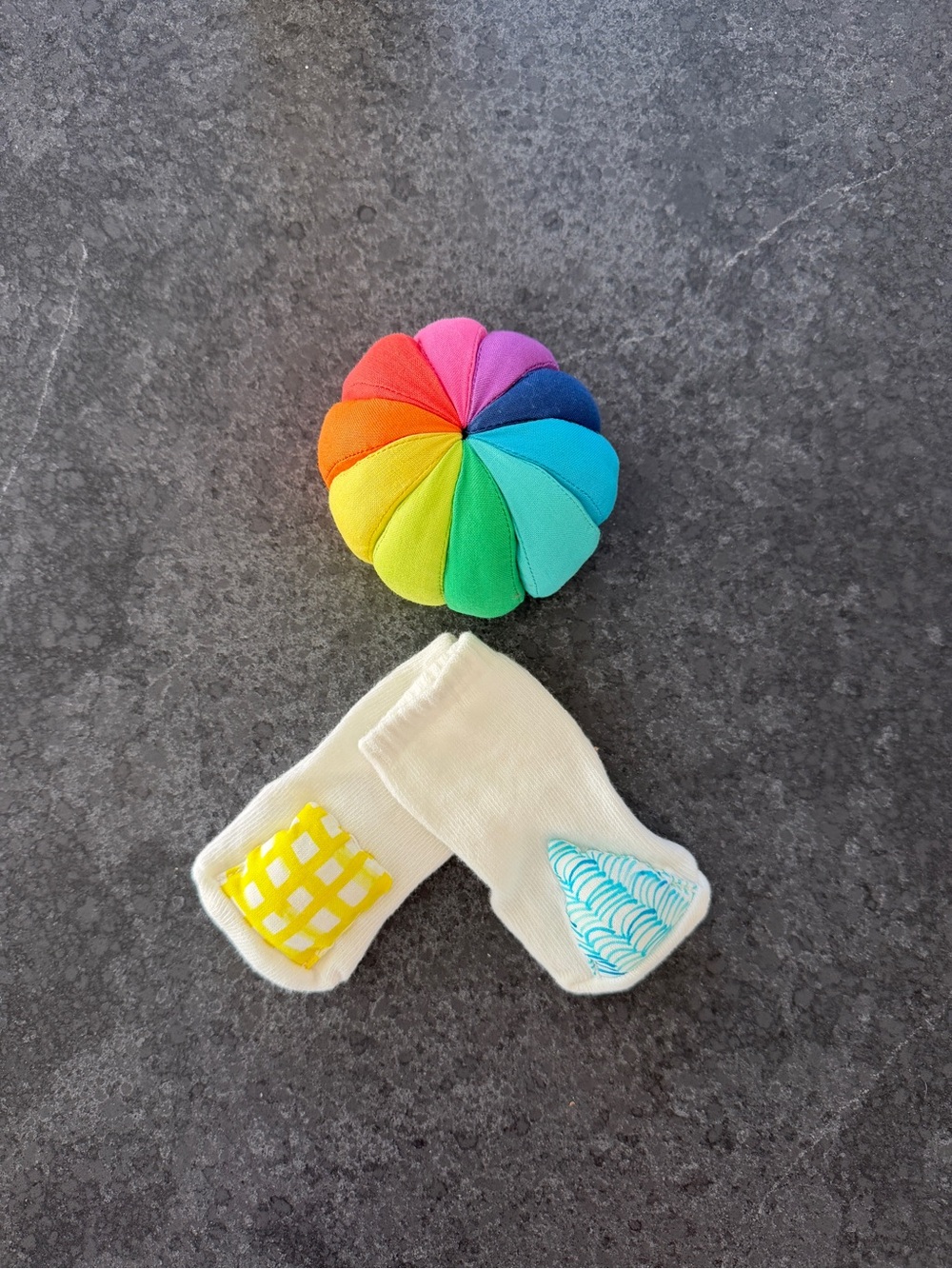 Lovevery Play Socks and Rainbow Ball